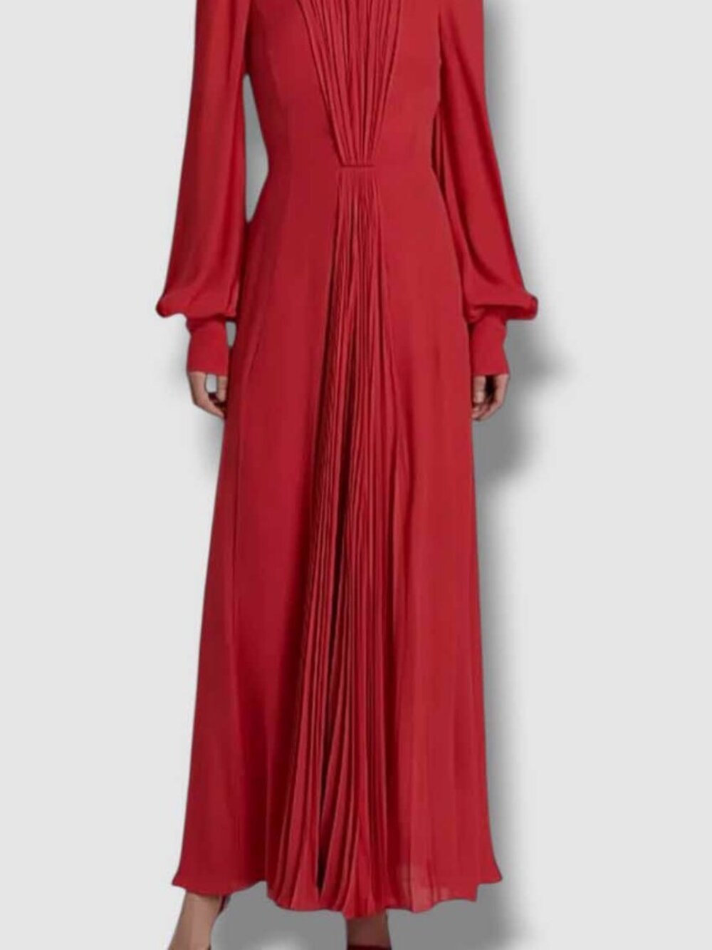 Prabal Gurung Women Red Huma Pleated Maxi Dress 4